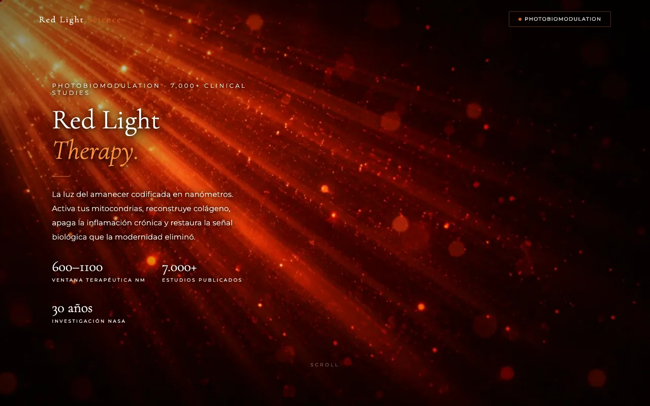 Vista de la web Red Light Therapy